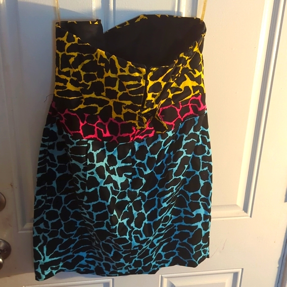 Giraffe print color block dress - Picture 2 of 2